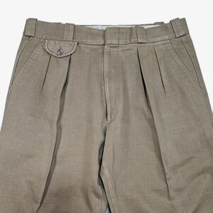 Vintage Willis & Geiger Field Pants Men 36x34 Pleated Hunting Safari Twill Khaki